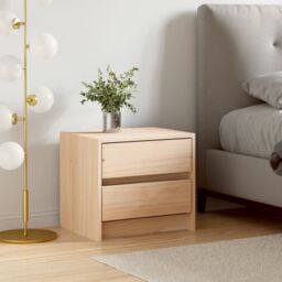 Berkfield Home Bedside Cabinet 40x31x35.5 cm Solid Wood Pine in Brown - thumbnail 1