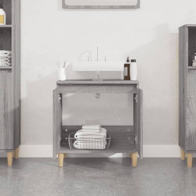 Berkfield Home Sink Cabinet Grey Sonoma 58x33x60 cm Engineered Wood - Size: 58 x 33 x 60 cm - image 1