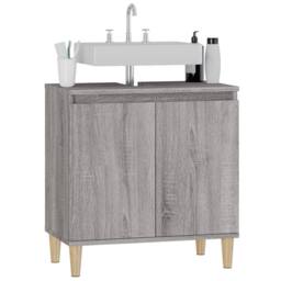 Berkfield Home Sink Cabinet Grey Sonoma 58x33x60 cm Engineered Wood - Size: 58 x 33 x 60 cm - thumbnail 4