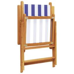 Berkfield Home Beautiful Garden Chairs 2 pcs Blue & White Solid Wood Acacia an - thumbnail 8