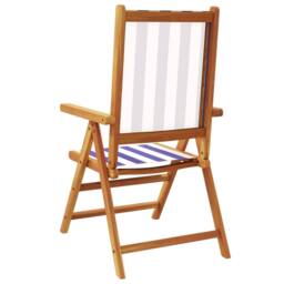 Berkfield Home Beautiful Garden Chairs 2 pcs Blue & White Solid Wood Acacia an - thumbnail 7
