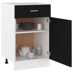 Berkfield Home Durable Drawer Bottom Cabinet Black 50x46x81.5 cm Engineered Wood - thumbnail 4