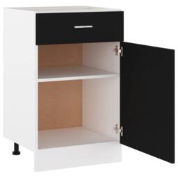 Berkfield Home Durable Drawer Bottom Cabinet Black 50x46x81.5 cm Engineered Wood - thumbnail 5
