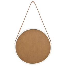 Berkfield Home Wall Mirror with Strap 40 cm White - thumbnail 5