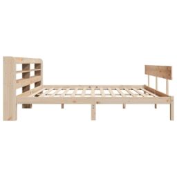 Berkfield Home Bed Frame without Mattress 200x200 cm Solid Wood Pine in Brown - thumbnail 5