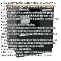 Loops 775mm Heavy Duty Multifunction Modular Floor Cabinet - Steel Construction in Metallics - thumbnail 2