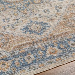 Livabliss Lilian-Washable Blue Brown Vintage Traditional Boho Living Dining Rug in Beige - Size: 60 cm x 90 cm - thumbnail 3