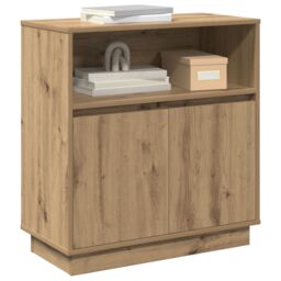 Berkfield Home Sideboard with LED Artisan Oak 71x34, 5x75 cm Engineered Wood in Brown - thumbnail 3