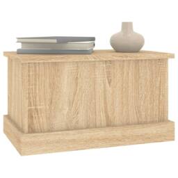Berkfield Home Storage Box Sonoma Oak 50x30x28 cm Engineered Wood in Light Tan - Size: 50 x 30 x 28 cm - thumbnail 4