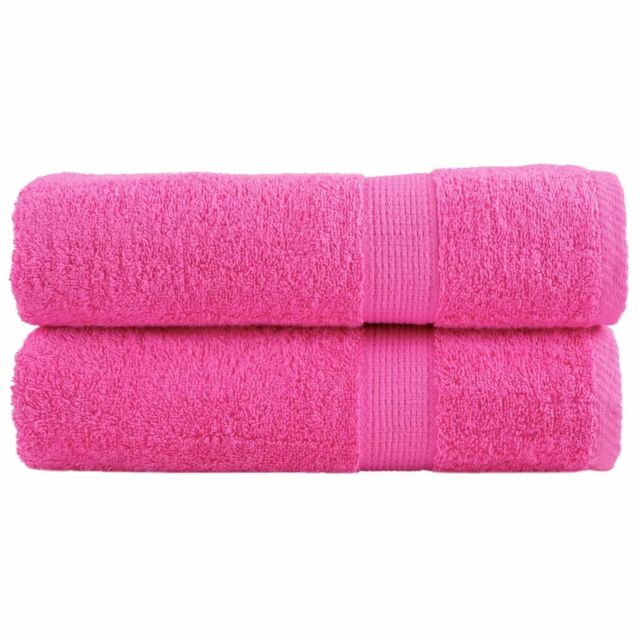 Berkfield Home Premium Hand Towels SOLUND 2 pcs Pink 50x100 cm 600 gsm - image 1