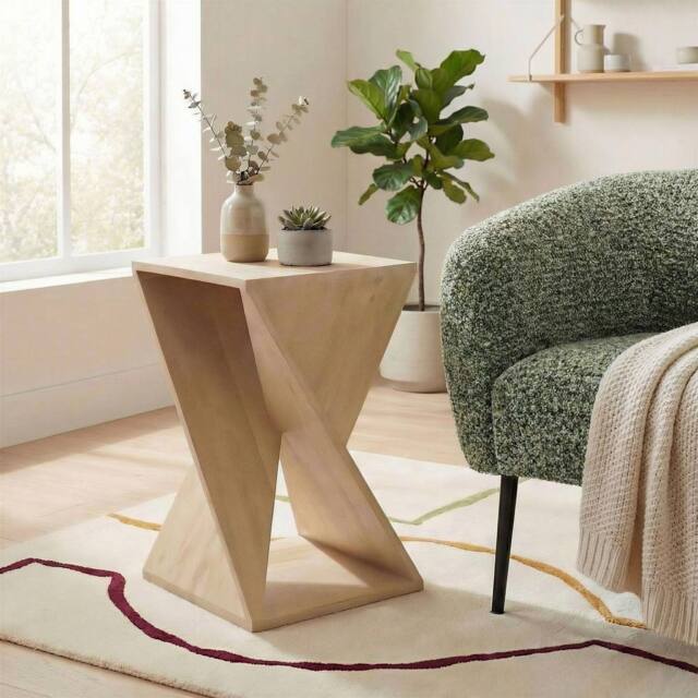 FurnitureboxUK Ararat Square Light Oak Wood Side Table in Light Brown - image 1