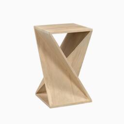 FurnitureboxUK Ararat Square Light Oak Wood Side Table in Light Brown - thumbnail 3