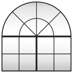 Berkfield Home Wall Mirror Black 80x80 cm Arch Iron - thumbnail 3
