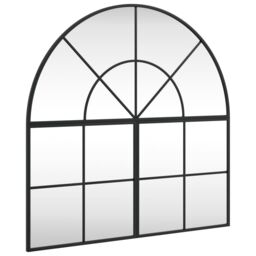 Berkfield Home Wall Mirror Black 80x80 cm Arch Iron - thumbnail 2