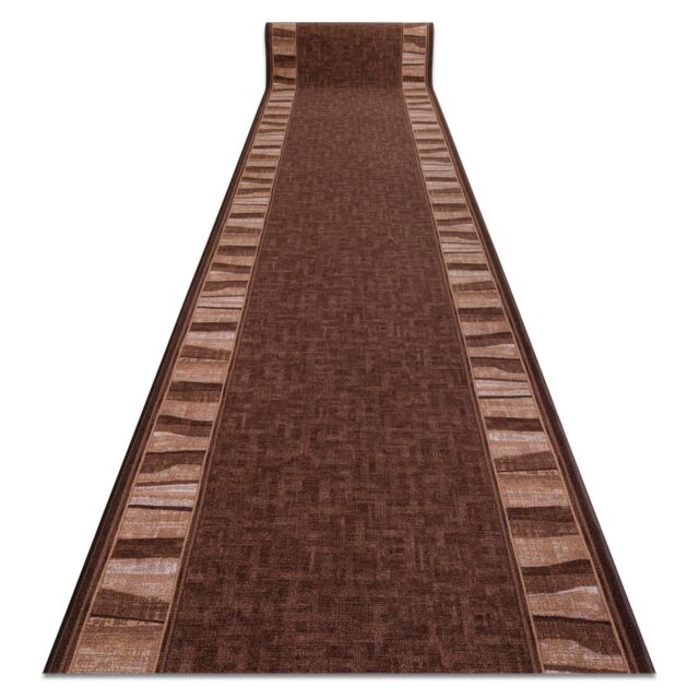 RugsX Anti-Slip Linea Runner in Brown - Size: 100 cm x 490 cm - image 1