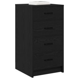 Berkfield Home Sideboard Black Oak 40x41x75 cm Engineered Wood - Size: 40 x 41 x 75 cm - thumbnail 3