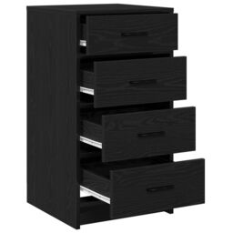 Berkfield Home Sideboard Black Oak 40x41x75 cm Engineered Wood - Size: 40 x 41 x 75 cm - thumbnail 5