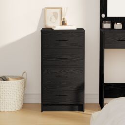 Berkfield Home Sideboard Black Oak 40x41x75 cm Engineered Wood - Size: 40 x 41 x 75 cm - thumbnail 4