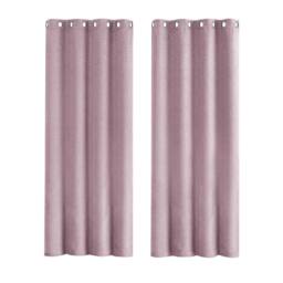 Happy Homewares Modern Textured Linen Fabric Lined Blackout Eyelet Curtains - Pair in Lilac - Size: 120 cm width x 160 cm drop