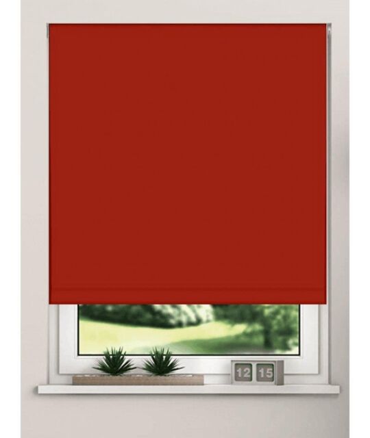 New Edge Blinds Thermal Blackout Roller Blinds 175cm Drop x Width 75cm Red - Size: 90 cm width x 175 cm drop - image 1
