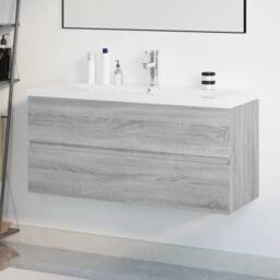 Berkfield Home Sink Cabinet with Built-in Basin Grey Sonoma Engineered Wood - thumbnail 2