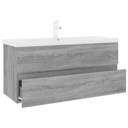Berkfield Home Sink Cabinet with Built-in Basin Grey Sonoma Engineered Wood - thumbnail 1