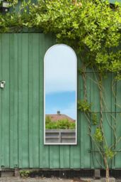 "MirrorOutlet White Framed Arched Window Garden Mirror 63"" X 21"" (160x53CM) - Size: 1 Pack" - thumbnail 2