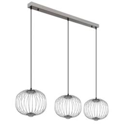 Netlighting Galway Bar Pendant Ceiling Light Nickel Matt 3x LED 3000K in Grey - thumbnail 2