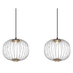 Netlighting Galway Bar Pendant Ceiling Light Nickel Matt 3x LED 3000K in Grey - thumbnail 3