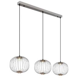 Netlighting Galway Bar Pendant Ceiling Light Nickel Matt 3x LED 3000K in Grey - thumbnail 5