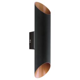 Loops IP44 Outdoor Wall Light Black & Copper Modern Up Down Lamp 3.7W Built in LED