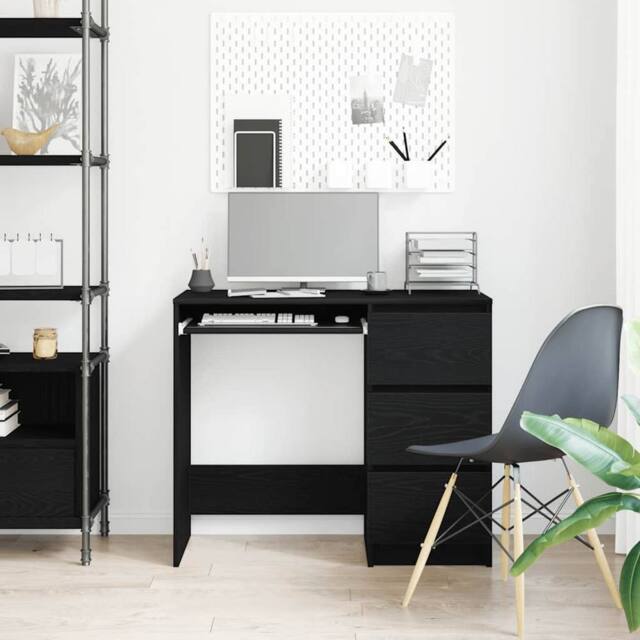 Berkfield Home Durable Desk Black Oak 90x45x76 cm Engineered Wood - Size: 90 x 45 x 76 cm - image 1