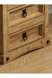 HD Designs Corona 3 Drawer Bedside Chest of Drawers Solid Wood Bedroom Furniture in Brown - thumbnail 4