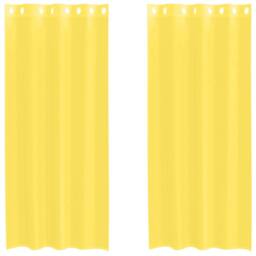 Berkfield Home Voile Curtains with Grommets 2 pcs Yellow - thumbnail 3