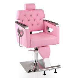 Costway Styling Salon Chair Adjustable Swivel Barber Chair in Pink - thumbnail 9