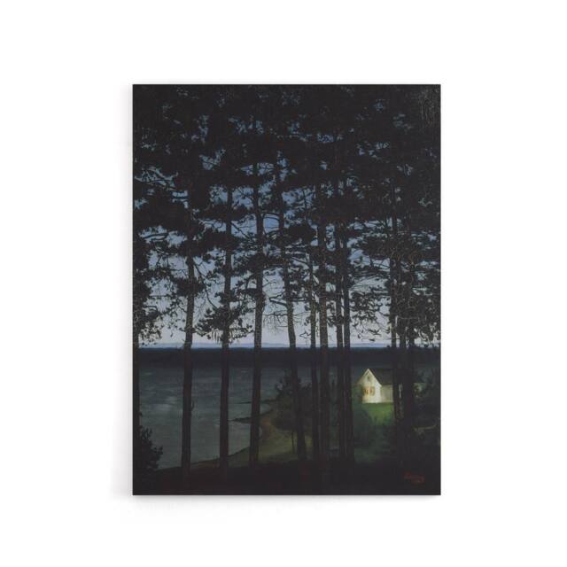 "Artery8 Harald Sohlberg Fisherman's Cottage Canvas Wall Art Print in Black - Size: W24"" x H32""" - image 1