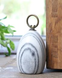 Dibor Contemporary Antique Doorstop Grey Marble Heavy Weight Decorative Door Stop
