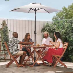 VonHaus 2M Grey Steel Garden Parasol - thumbnail 8