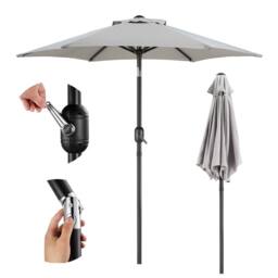 VonHaus 2M Grey Steel Garden Parasol - thumbnail 1