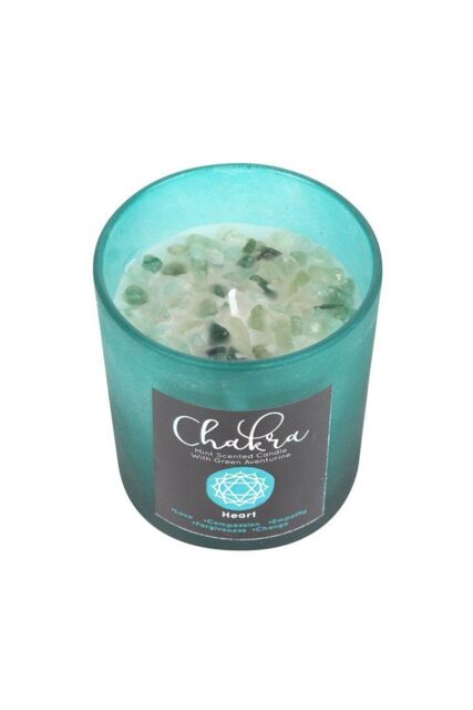 KDMD Heart Chakra Mint Crystal Chip Candle in Teal - image 1