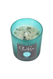 KDMD Heart Chakra Mint Crystal Chip Candle in Teal