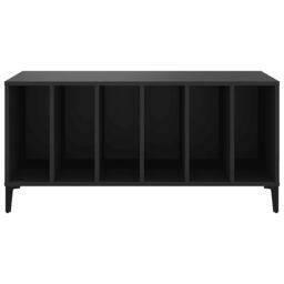 Berkfield Home Record Cabinet Black 100x38x48 cm Engineered Wood - Size: 100 x 38 x 48 cm - thumbnail 5