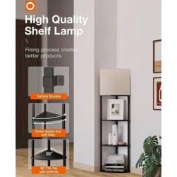 Kelvenix Corner Floor Lamp with Shelves in Black - thumbnail 4