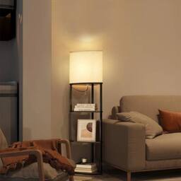 Kelvenix Corner Floor Lamp with Shelves in Black - thumbnail 5