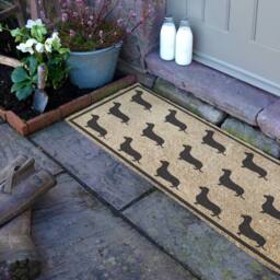Artsy Mats Dachshund Pattern Coir Doormat (120 x 40cm) in Brown - Size: 40 cm x 120 cm - thumbnail 3