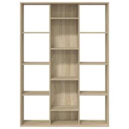 Berkfield Home Room Divider/Book Cabinet Sonoma Oak 100x24x140 cm Engineered Wood in Light Tan - Size: 100 x 24 x 140 cm - thumbnail 5