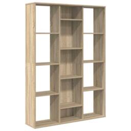 Berkfield Home Room Divider/Book Cabinet Sonoma Oak 100x24x140 cm Engineered Wood in Light Tan - Size: 100 x 24 x 140 cm - thumbnail 1