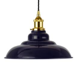 SE Home Navy Blue St Edmund's Pendant Light - Polished Brass - Black Twisted - thumbnail 4