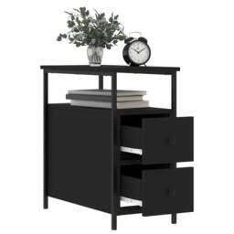 Berkfield Home Durable Bedside Cabinet Black 30x60x60 cm Engineered Wood - Size: 30 x 60 x 60 cm - thumbnail 4