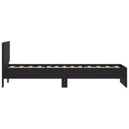 Berkfield Home Bed Frame without Mattress with Headboard Black 75x190 cm Small Single - thumbnail 6